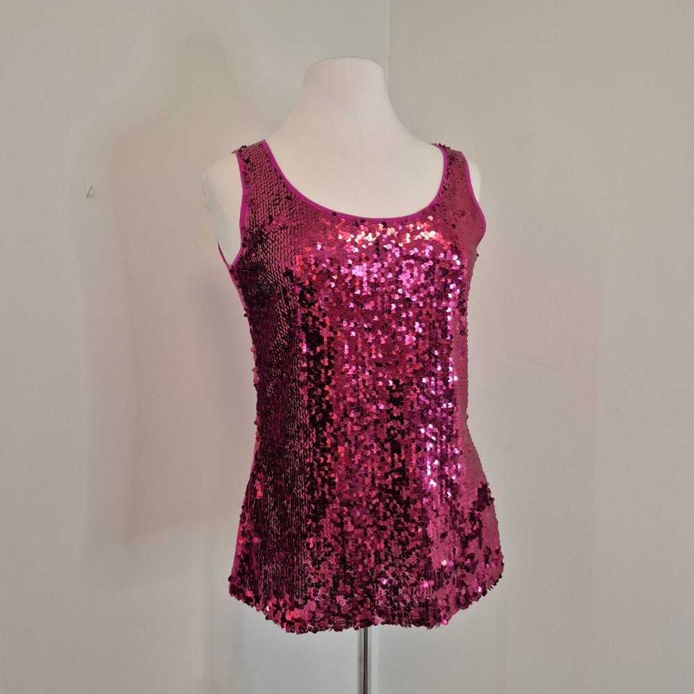 Laura Sequinned Top Sleeveless With Mesh Back